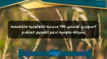السويدي تؤسس 100 مدرسة تكنولوجية متخصصة بشراكة حكومية لدعم التعليم المتقدم